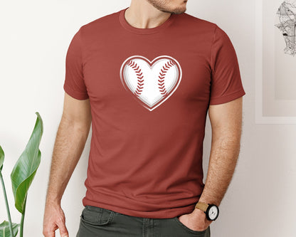 brand:Bella Canvas|color:Rust|Baseball Heart Shirt Graphic T-Shirt