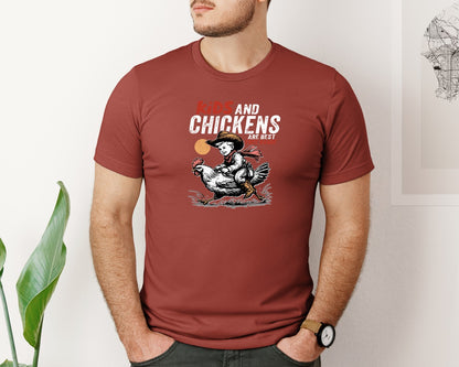 brand:Bella Canvas|color:Rust|Kids And Chickens Are Best Free Range 5 Graphic T-Shirt