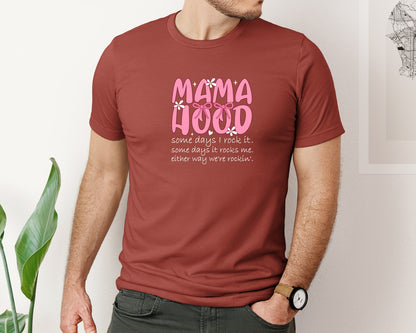 brand:Bella Canvas|color:Rust|Mother Hood Funny Sarcastic Mama Graphic T-Shirt