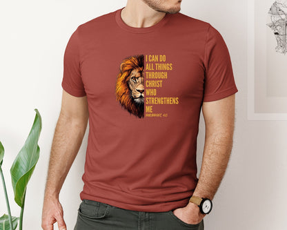 brand:Bella Canvas|color:Rust|I Can Do All Things Through Christ 19 Graphic T-Shirt