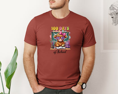 brand:Bella Canvas|color:Rust|100 Day School Graphic T-Shirt