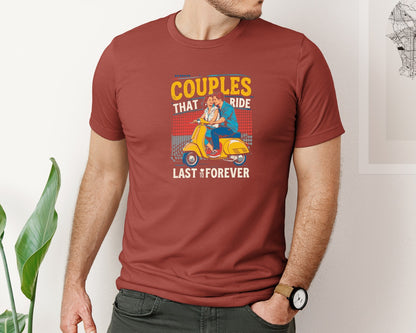 brand:Bella Canvas|color:Rust|Couples That Ride Together Last Forever Graphic T-Shirt