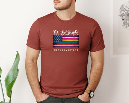 brand:Bella Canvas|color:Rust|We The People Means Everyone Lgbtq Graphic T-Shirt