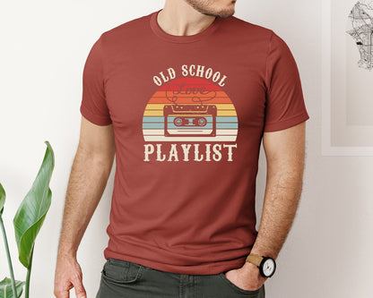 brand:Bella Canvas|color:Rust|Old School Playlist 70S 80S 90S T Shirts Graphic T-Shirt