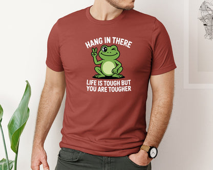 brand:Bella Canvas|color:Rust|Hang In There Life Is Tough But You Are Graphic T-Shirt