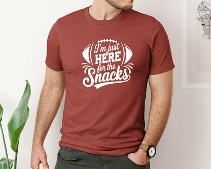 brand:Bella Canvas|color:Rust|Im Just Here For The Snacks Graphic T-Shirt
