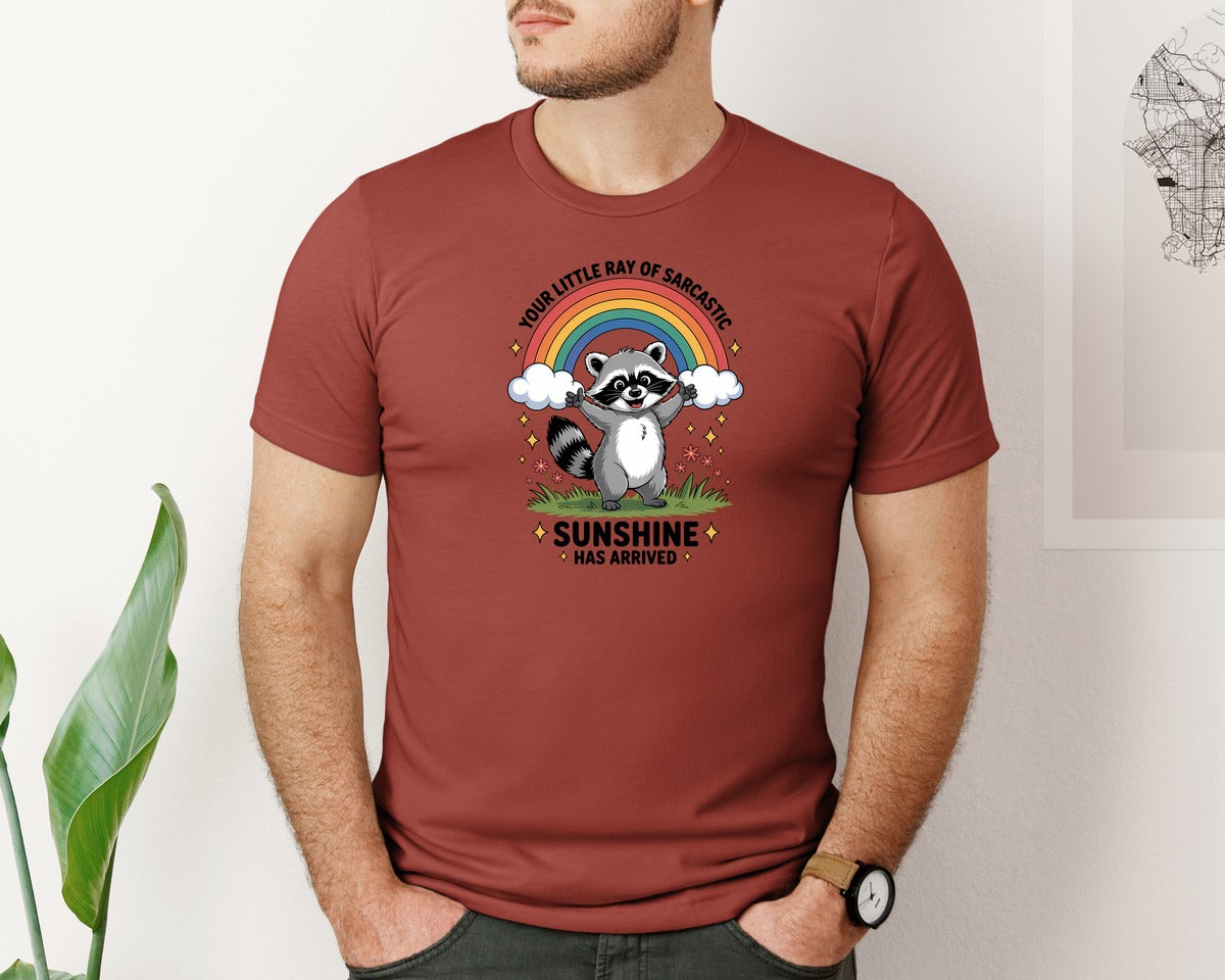 brand:Bella Canvas|color:Rust|Your Little Ray Of Sarcastic Sunshine 24 Graphic T-Shirt