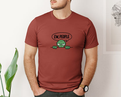 brand:Bella Canvas|color:Rust|Ew People Alien Ufo T Shirt Design Graphic T-Shirt