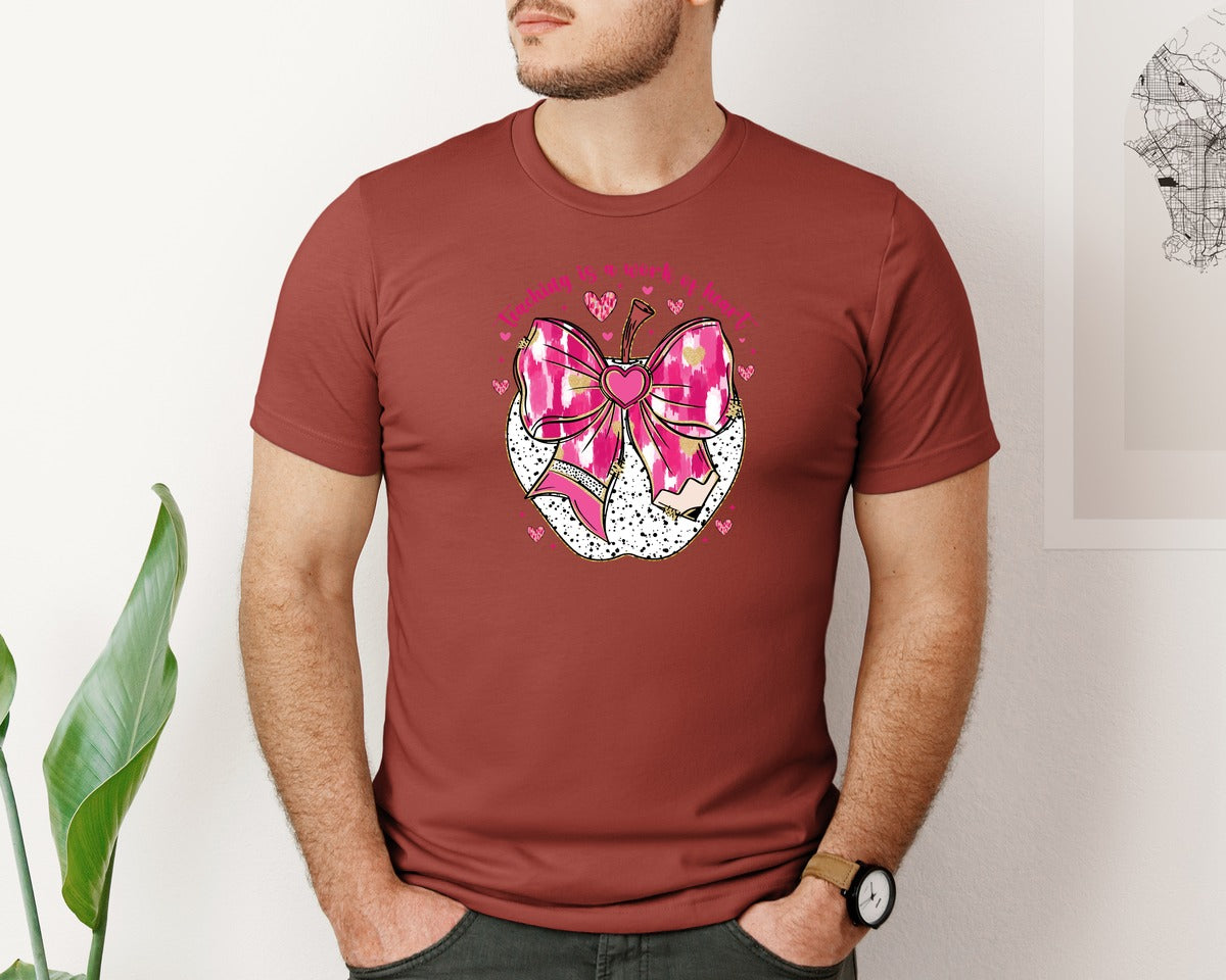 brand:Bella Canvas|color:Rust|Teacher Valentine Coquette Valentin Graphic T-Shirt