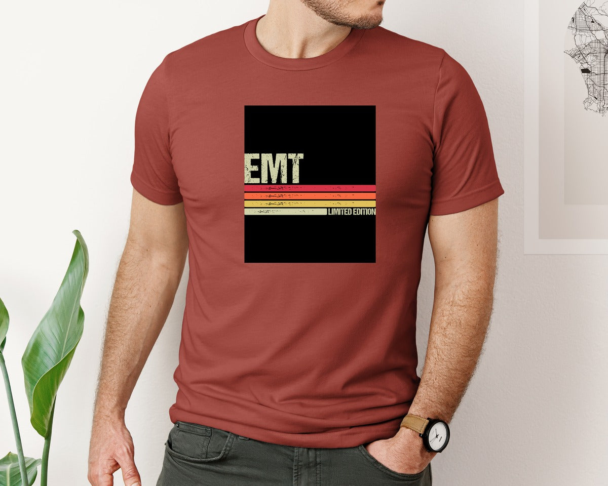 brand:Bella Canvas|color:Rust|Emt Birthday Job Title T Shirt Graphic T-Shirt