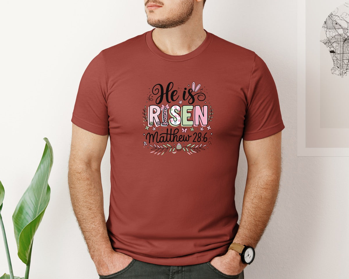 brand:Bella Canvas|color:Rust|Religious Easter Graphic T-Shirt