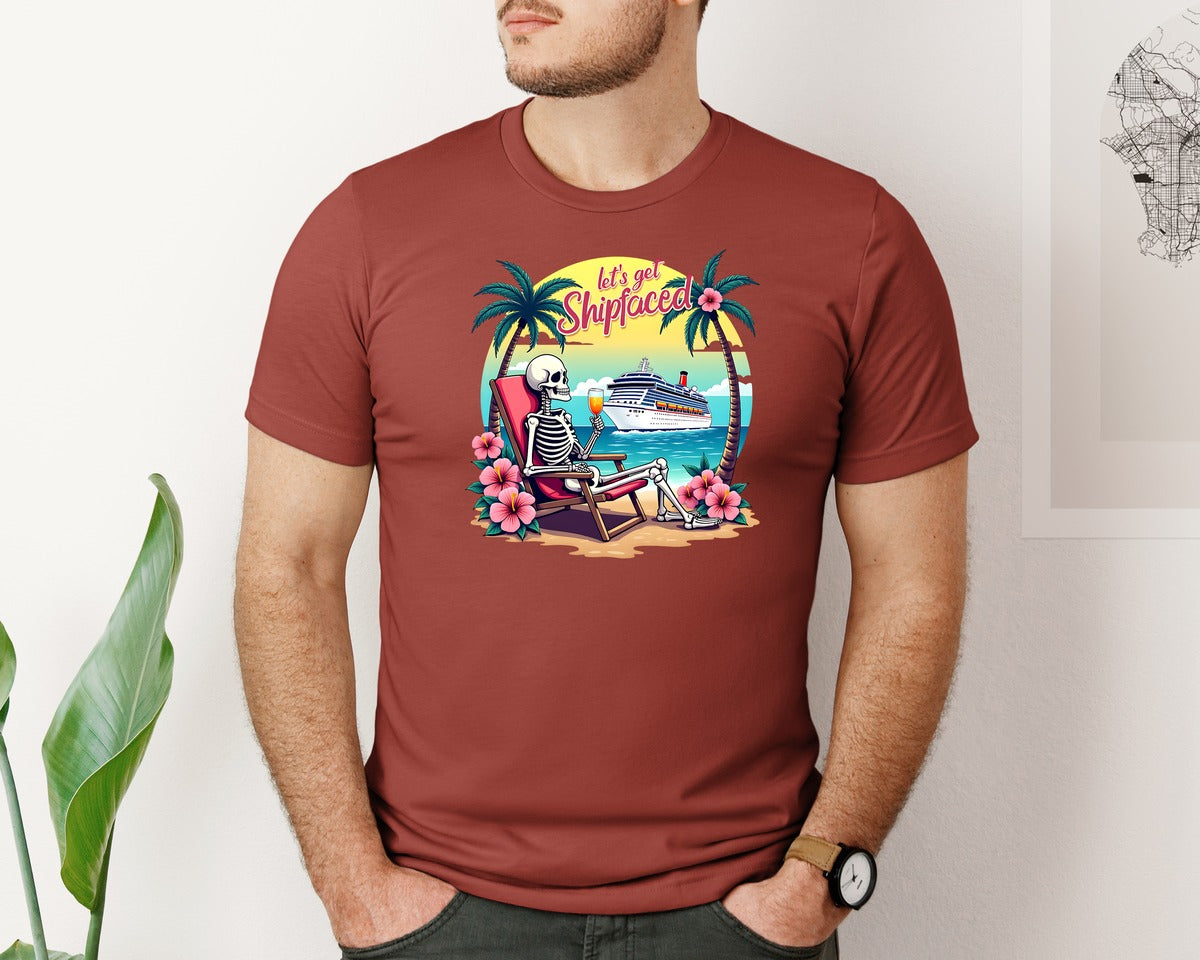 brand:Bella Canvas|color:Rust|Cruise Lets Get Shipfaced Graphic T-Shirt