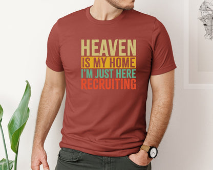 brand:Bella Canvas|color:Rust|Heaven Is My Home Christian Religious 2 Graphic T-Shirt