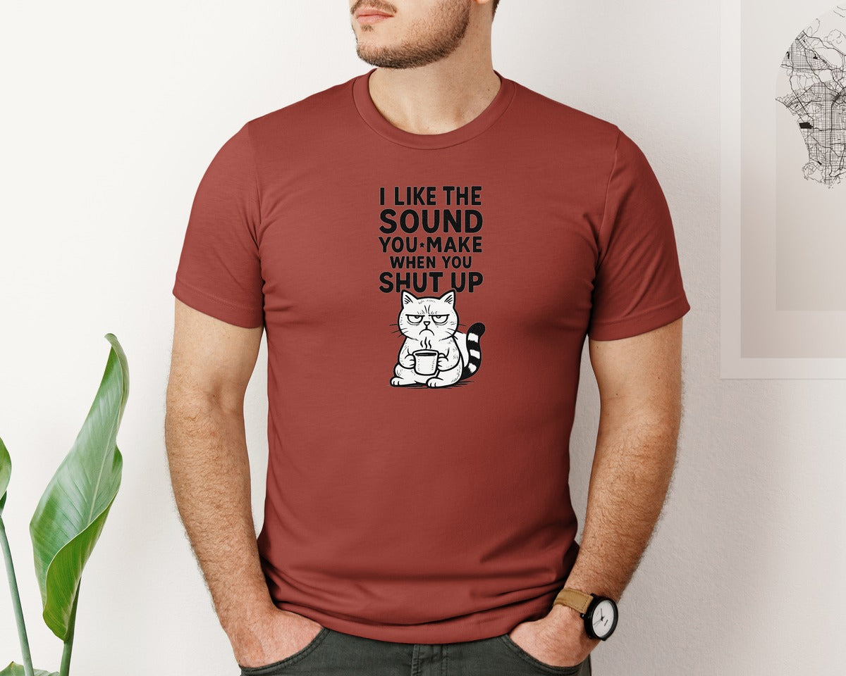 brand:Bella Canvas|color:Rust|Funny Sarcastic Cat 3 Graphic T-Shirt