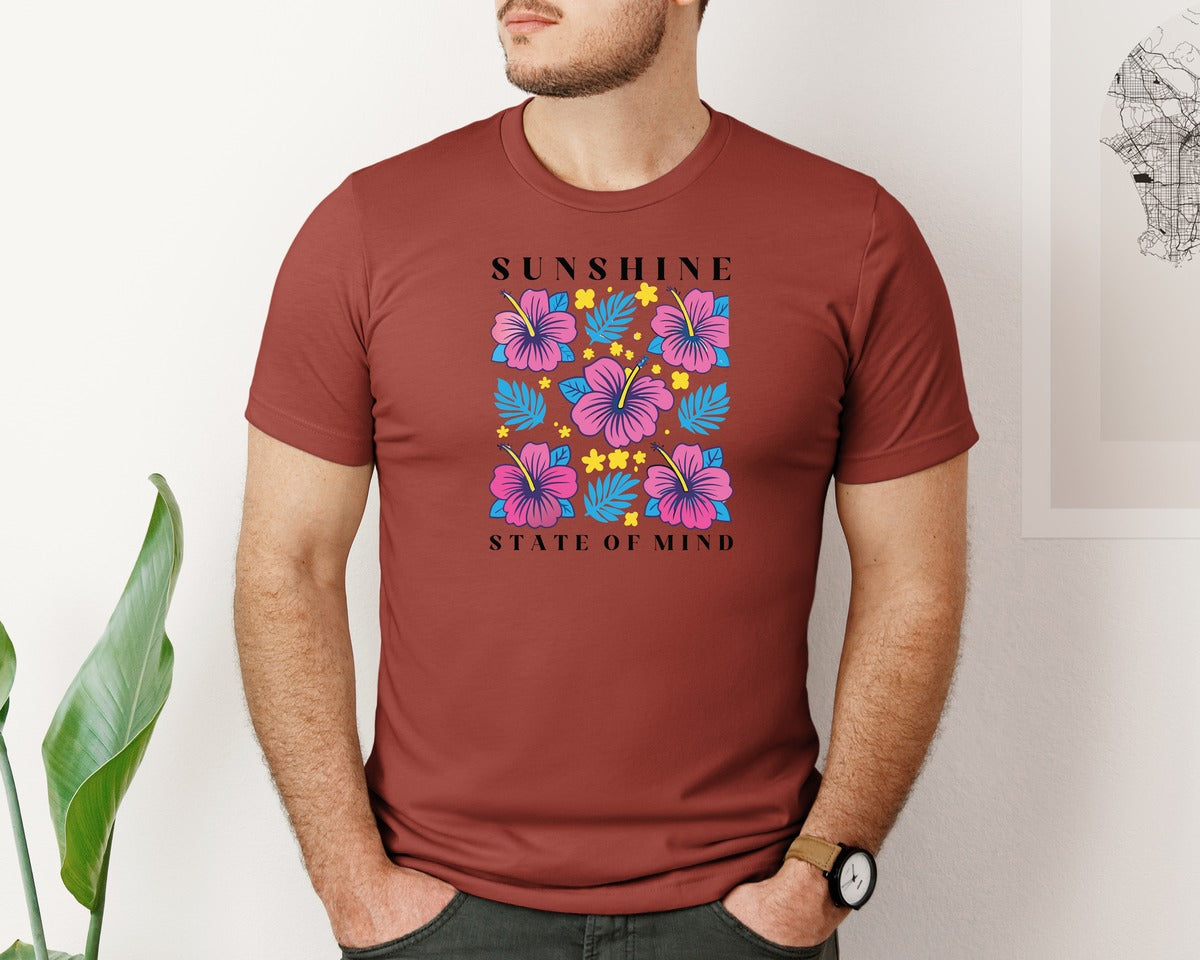 brand:Bella Canvas|color:Rust|Sunshine State Of Mind Summer Graphic T-Shirt
