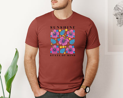 brand:Bella Canvas|color:Rust|Sunshine State Of Mind Summer Graphic T-Shirt