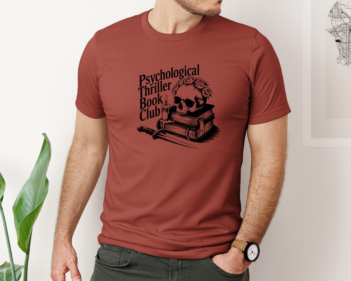 brand:Bella Canvas|color:Rust|Psychological Thriller Book Club T S Graphic T-Shirt