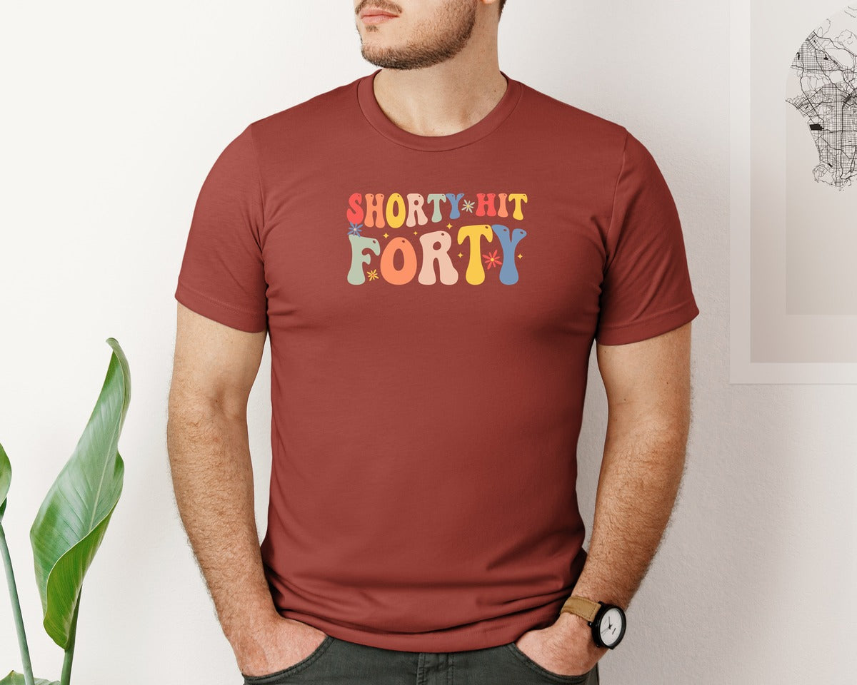 brand:Bella Canvas|color:Rust|Shorty Hit Forty 3 Graphic T-Shirt