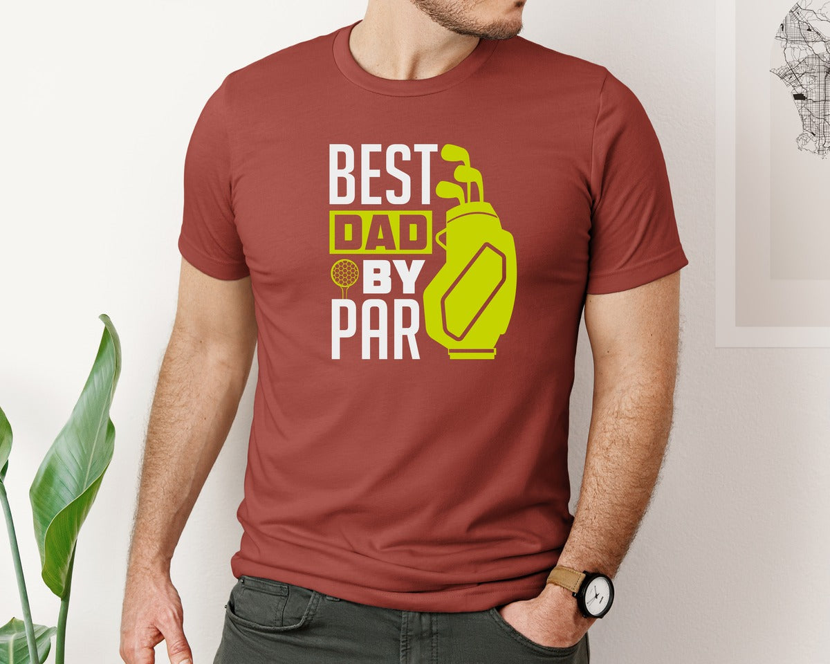 brand:Bella Canvas|color:Rust|Best Dad By Par Golf Quote Design Graphic T-Shirt
