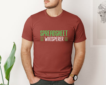 brand:Bella Canvas|color:Rust|Spreadsheet Whisperer Excel Data Analyst Graphic T-Shirt