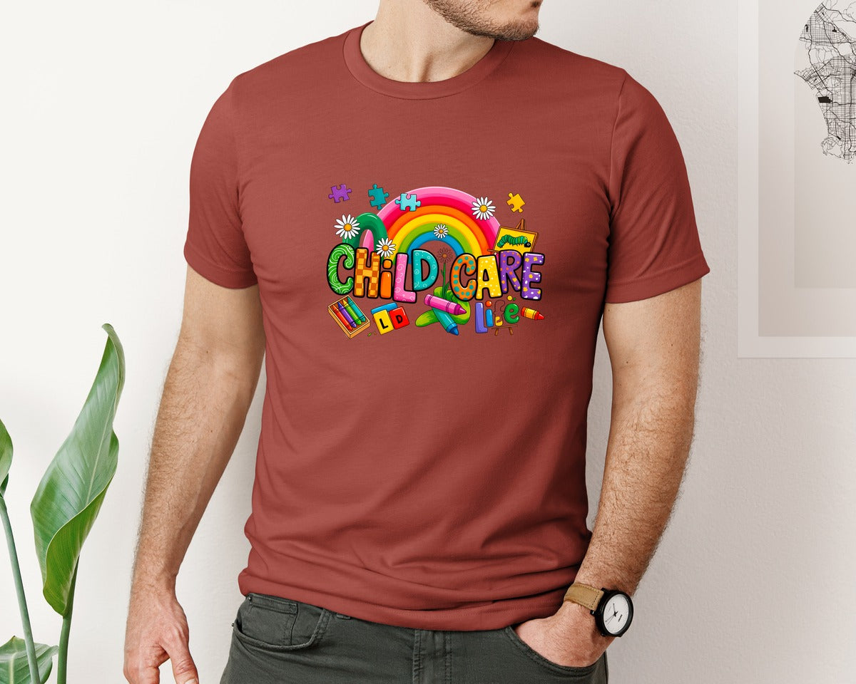 brand:Bella Canvas|color:Rust|Childcare Life Design 2 Graphic T-Shirt