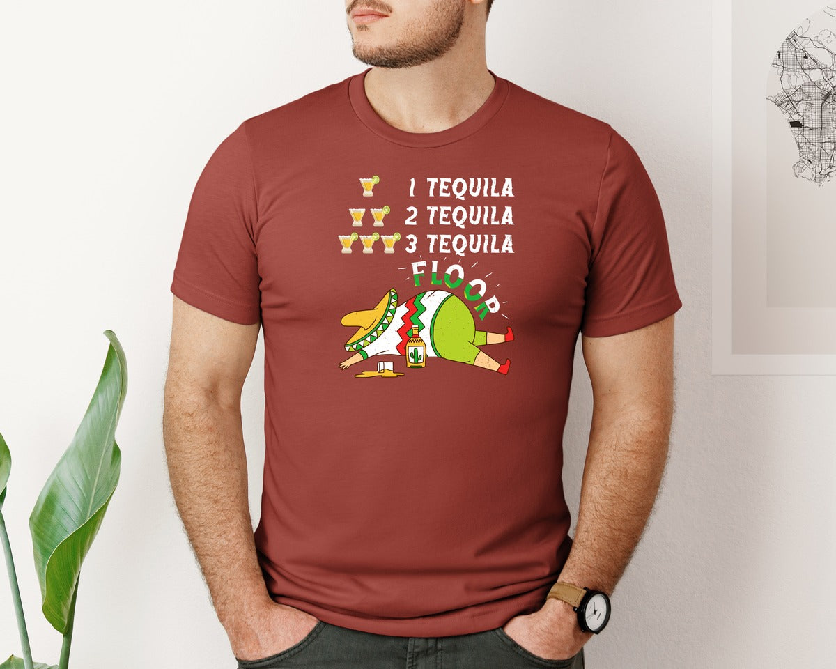brand:Bella Canvas|color:Rust|Tequila Cinco De Mayo T Shirt Graphic T-Shirt