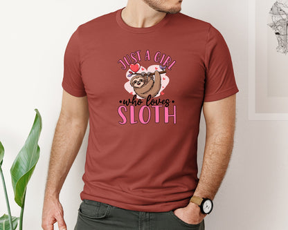 brand:Bella Canvas|color:Rust|Sloth Valentine Graphic For Sloth Lovers 7 Graphic T-Shirt