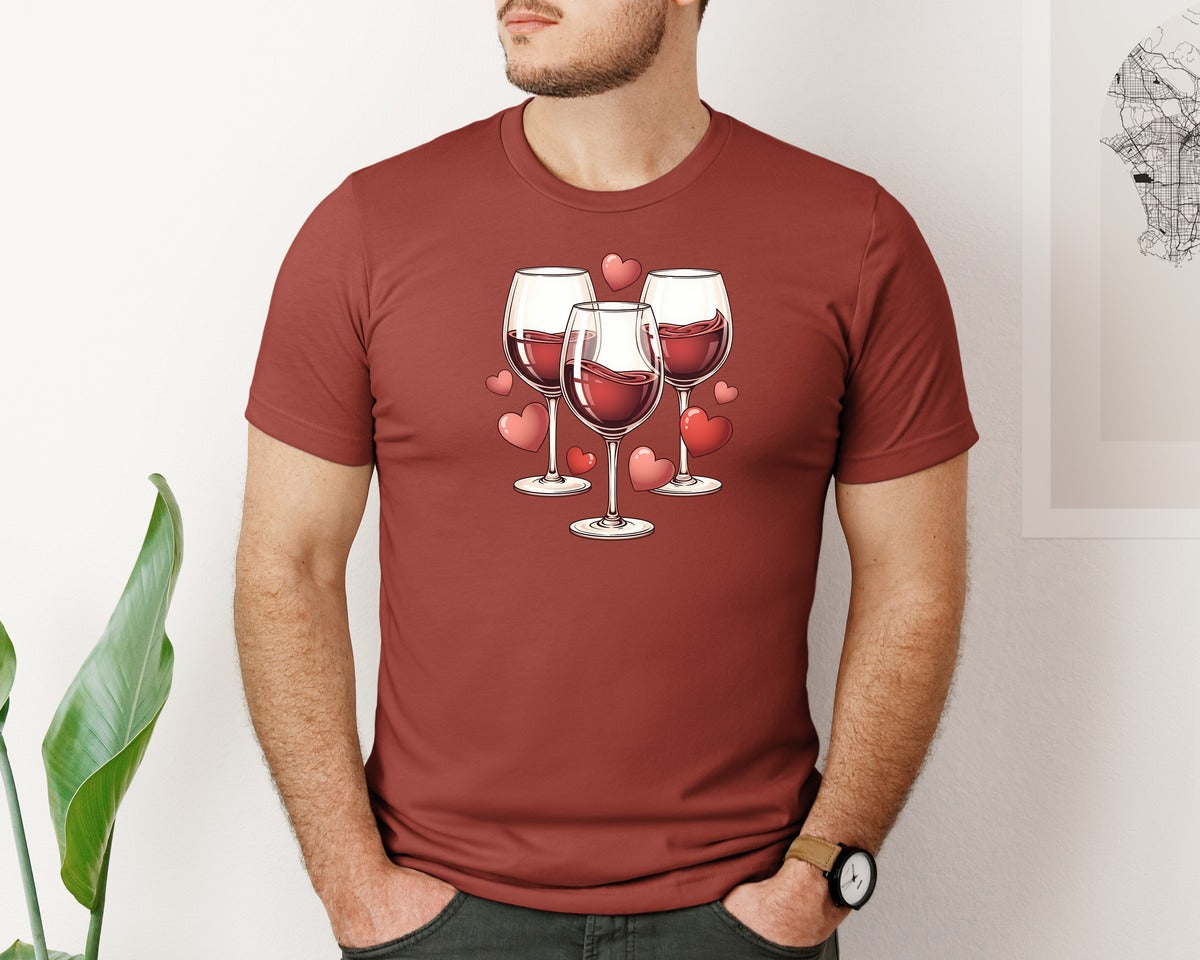 brand:Bella Canvas|color:Rust|Cute Valentines Day Drink Graphic T-Shirt