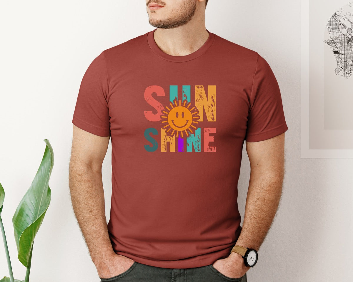 brand:Bella Canvas|color:Rust|Vintage Sunshine Shirt Hello Sunshine T Graphic T-Shirt