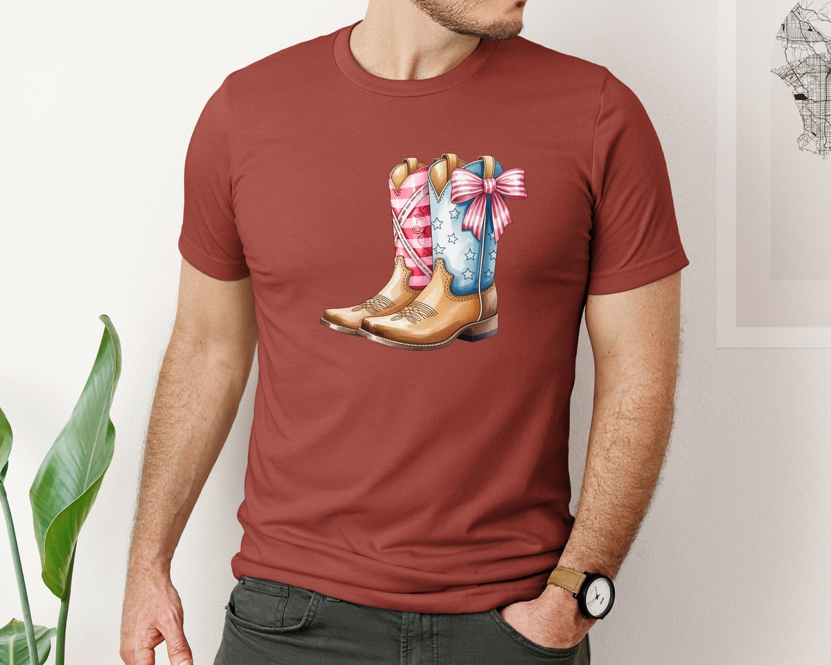 brand:Bella Canvas|color:Rust|Patriotic Western Graphic T-Shirt