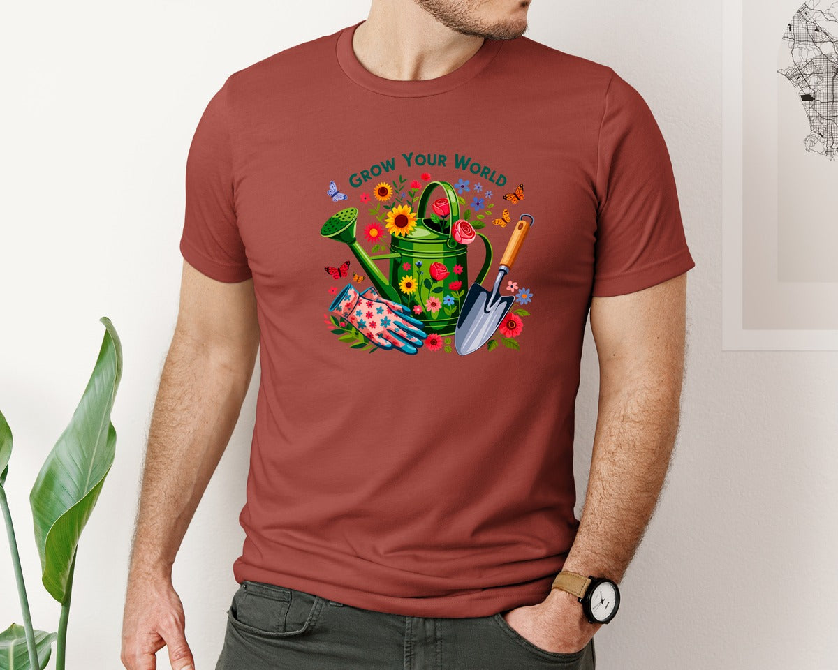 brand:Bella Canvas|color:Rust|Spring Summer Floral Graphic T-Shirt