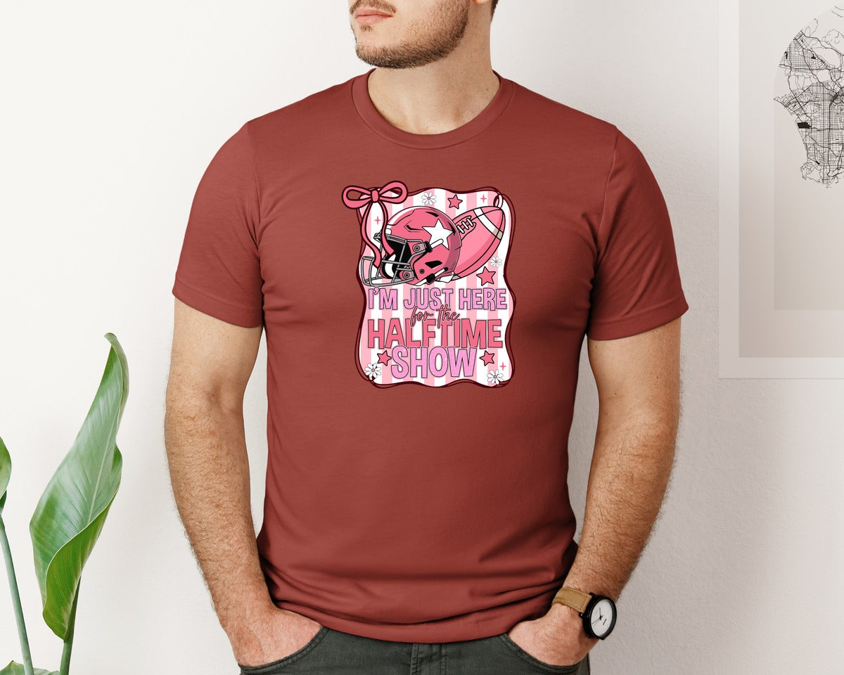 brand:Bella Canvas|color:Rust|Preppy Funny Football Halftime Show Graphic T-Shirt