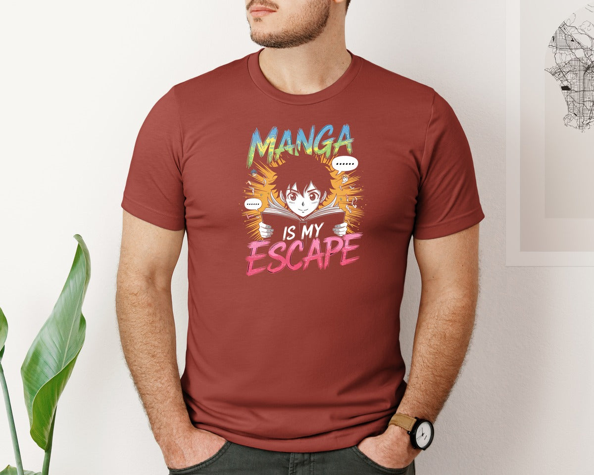 brand:Bella Canvas|color:Rust|Manga Is My Escape T Shirt Graphic T-Shirt
