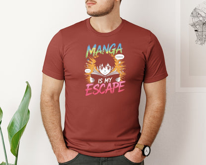 brand:Bella Canvas|color:Rust|Manga Is My Escape T Shirt Graphic T-Shirt