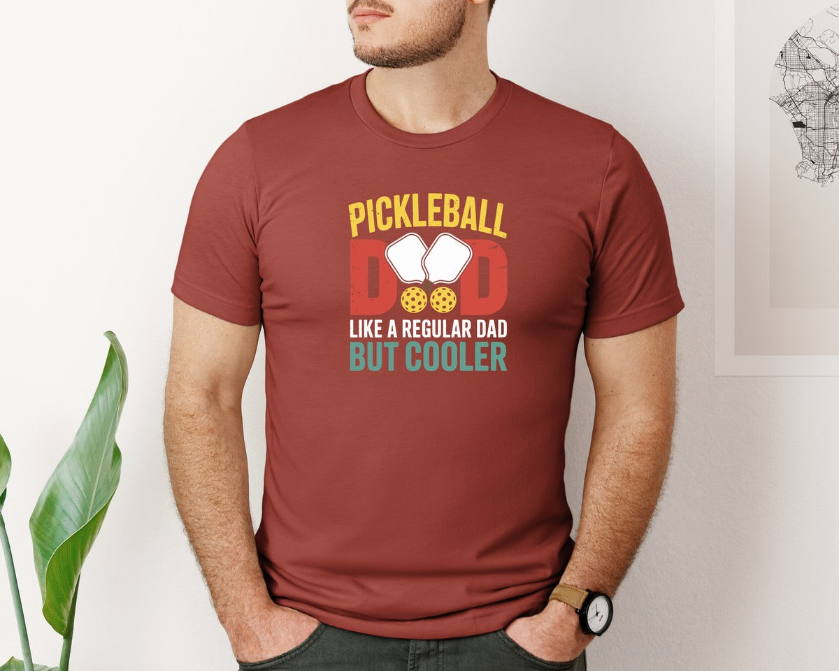 brand:Bella Canvas|color:Rust|Pickleball Dad Like A Regular Dad Cooler Graphic T-Shirt