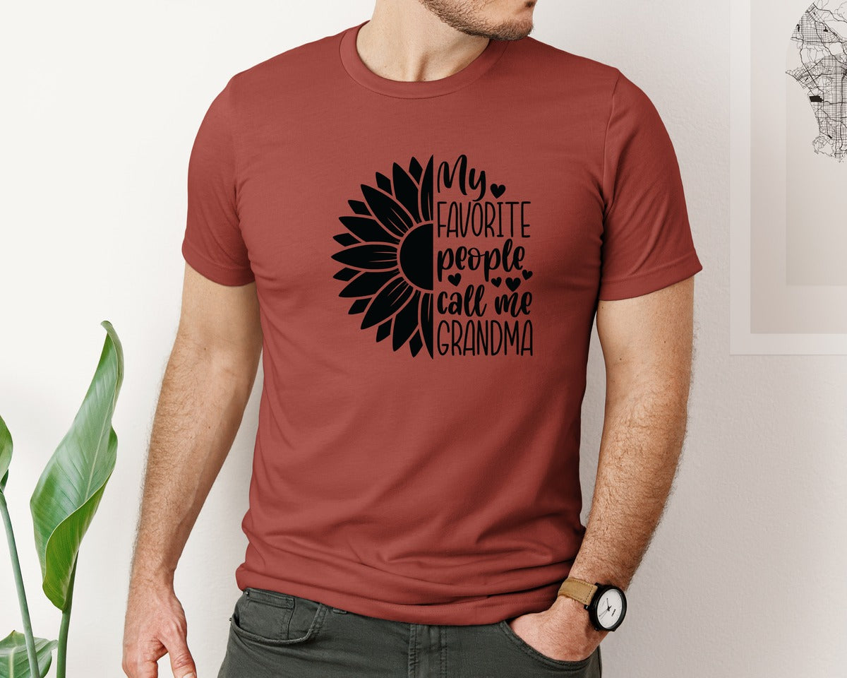 brand:Bella Canvas|color:Rust|Grandma Sunflower Grandma Graphic T-Shirt