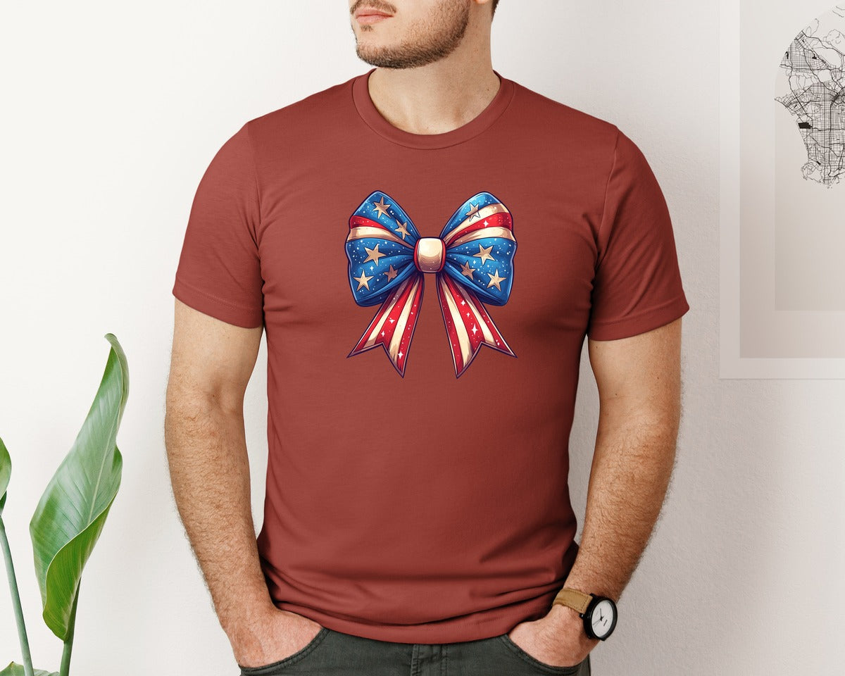 brand:Bella Canvas|color:Rust|4Th Of July Coquette Memorial Day Graphic T-Shirt