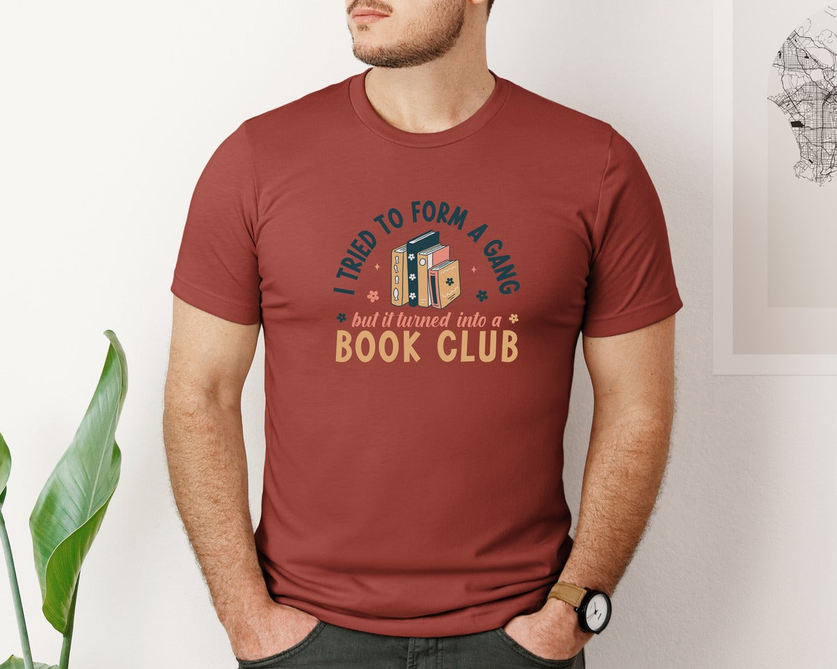 brand:Bella Canvas|color:Rust|Book Club Reading Bookish Librarian Graphic T-Shirt