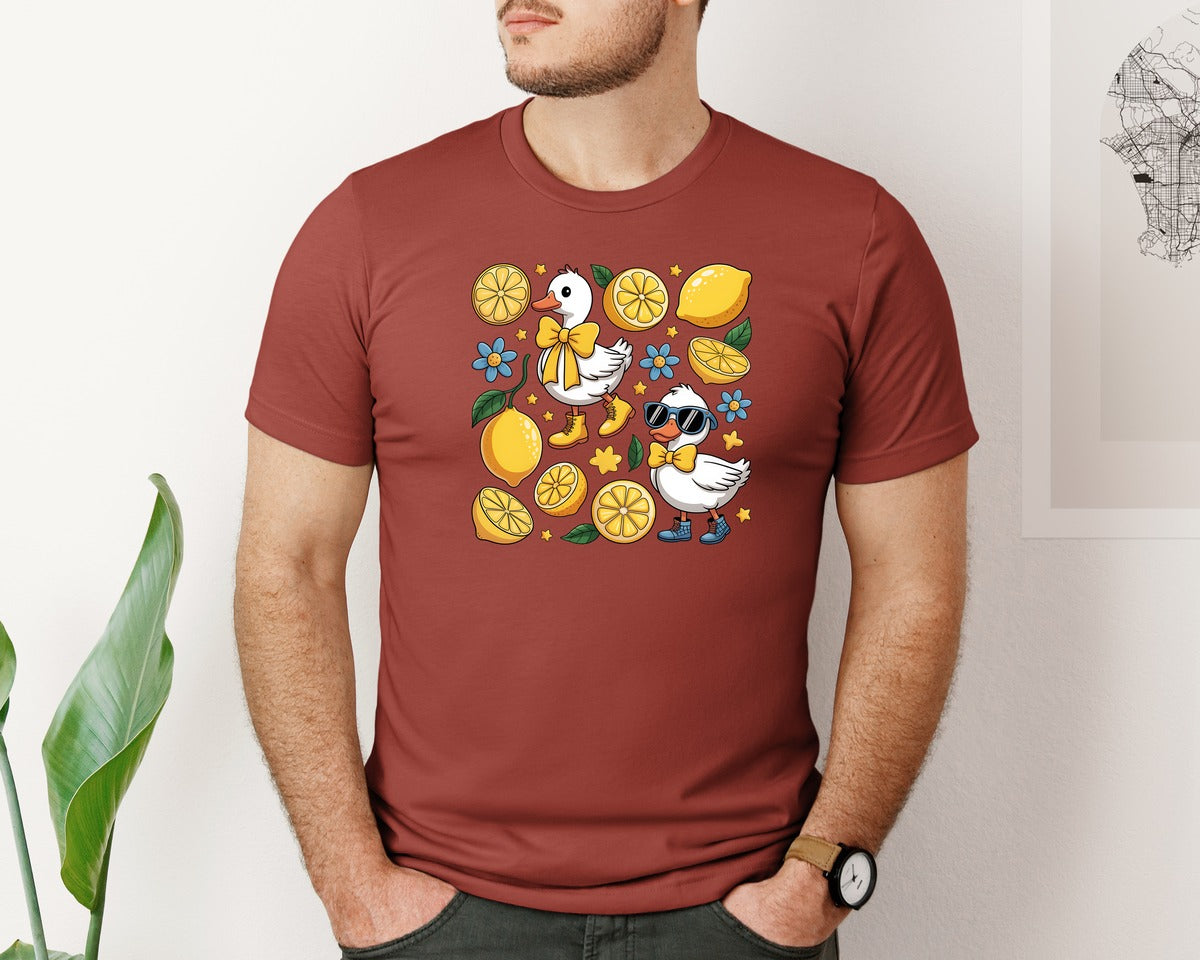 brand:Bella Canvas|color:Rust|Coquette Lemon Goose Goose Graphic T-Shirt