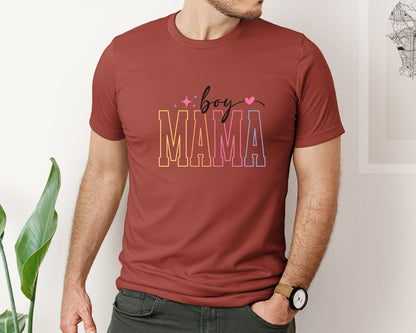 brand:Bella Canvas|color:Rust|Boy Mama Mom Mama T Shirt Graphic T-Shirt
