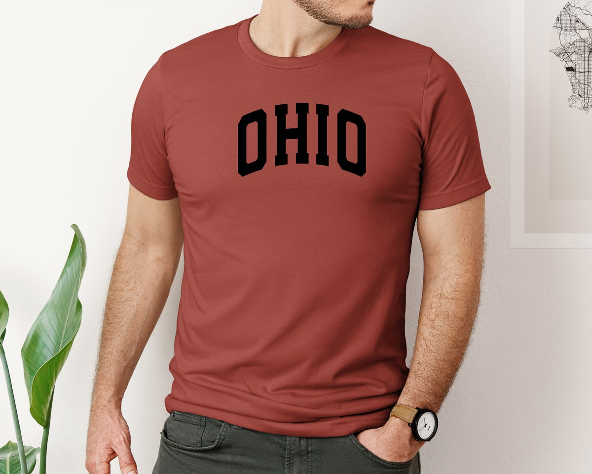 brand:Bella Canvas|color:Rust|Ohio Usa City State Shirt Graphic T-Shirt