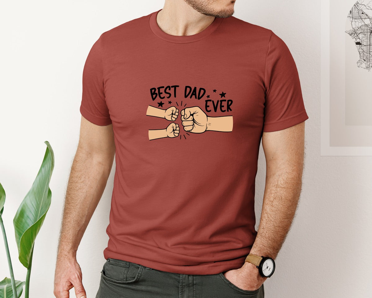 brand:Bella Canvas|color:Rust|Dad Fist Bump Fathers Day 2 Graphic T-Shirt