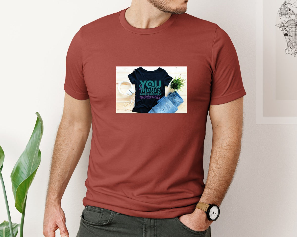 brand:Bella Canvas|color:Rust|Suicide Prevention Awareness 8 Graphic T-Shirt