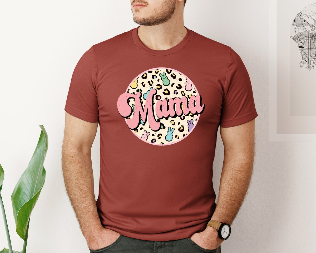 brand:Bella Canvas|color:Rust|Retro Mama Mini Easter Easter Graphic T-Shirt