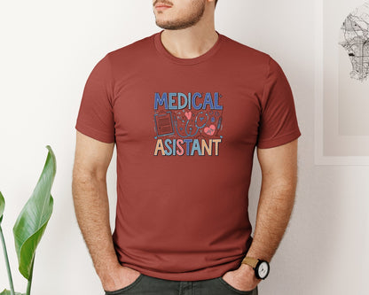 brand:Bella Canvas|color:Rust|Medical Assistant 7 Graphic T-Shirt