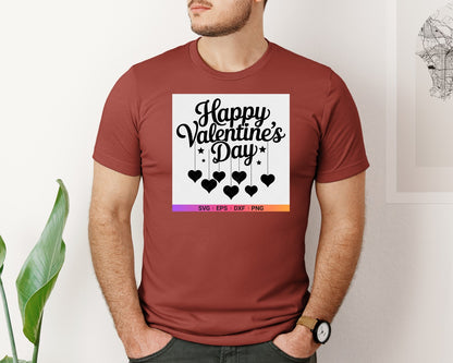 brand:Bella Canvas|color:Rust|Happy Valentines Day Cut File 25 Graphic T-Shirt
