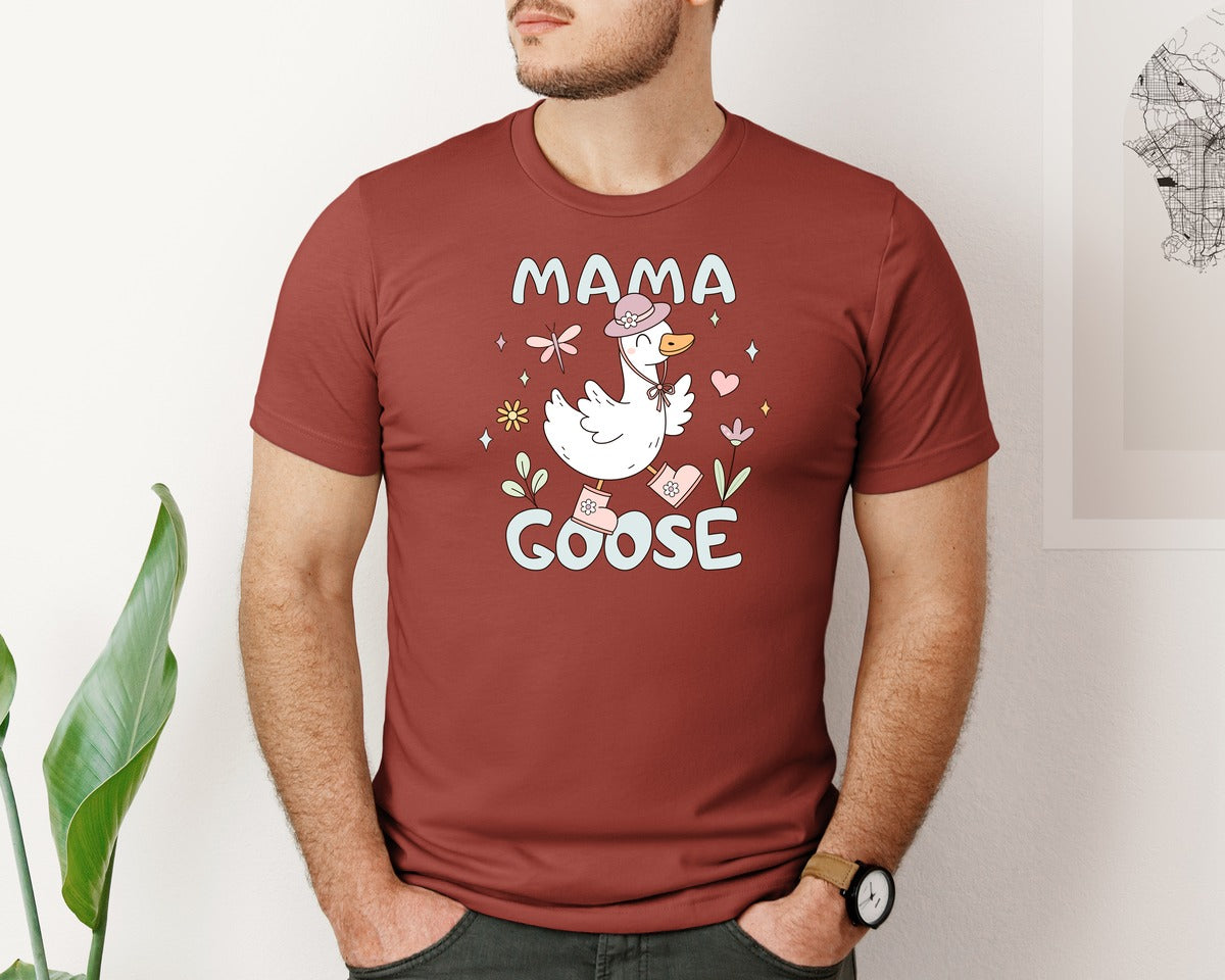brand:Bella Canvas|color:Rust|Mama Goose Floral Mama Goose Graphic T-Shirt