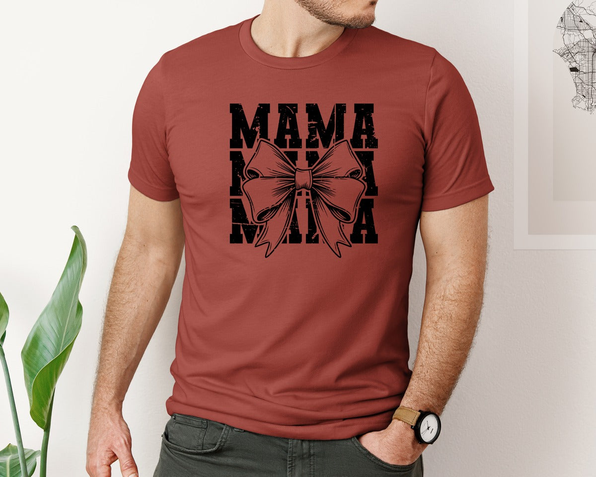brand:Bella Canvas|color:Rust|Mama Mom Mama Coquette Graphic T-Shirt