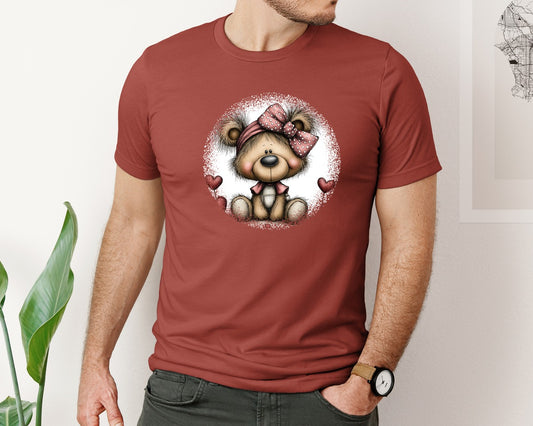 Teddy Bear Whimsical Valentine Round 3 Graphic T-Shirt