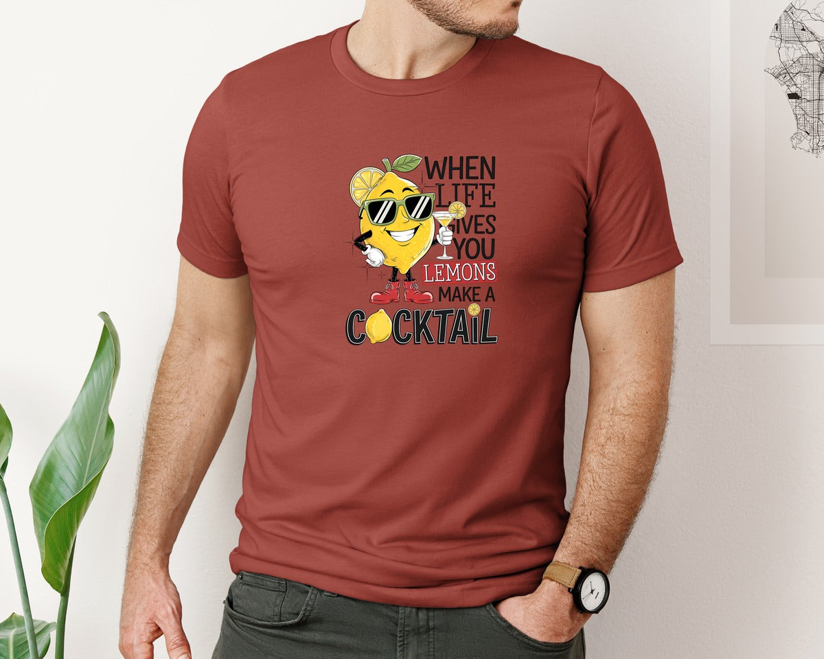 brand:Bella Canvas|color:Rust|Funny Lemon Sarcastic Sassy Adult 5 Graphic T-Shirt